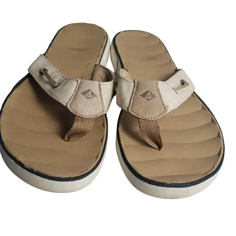 Sperry Tan Flip Flops